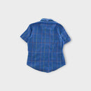 Vintage Blue Plaid Shirt, Size 7