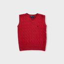 RL Red Cable Knit Vest, Size 6