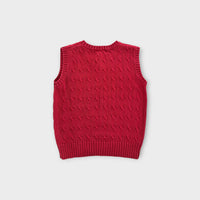 RL Red Cable Knit Vest, Size 6