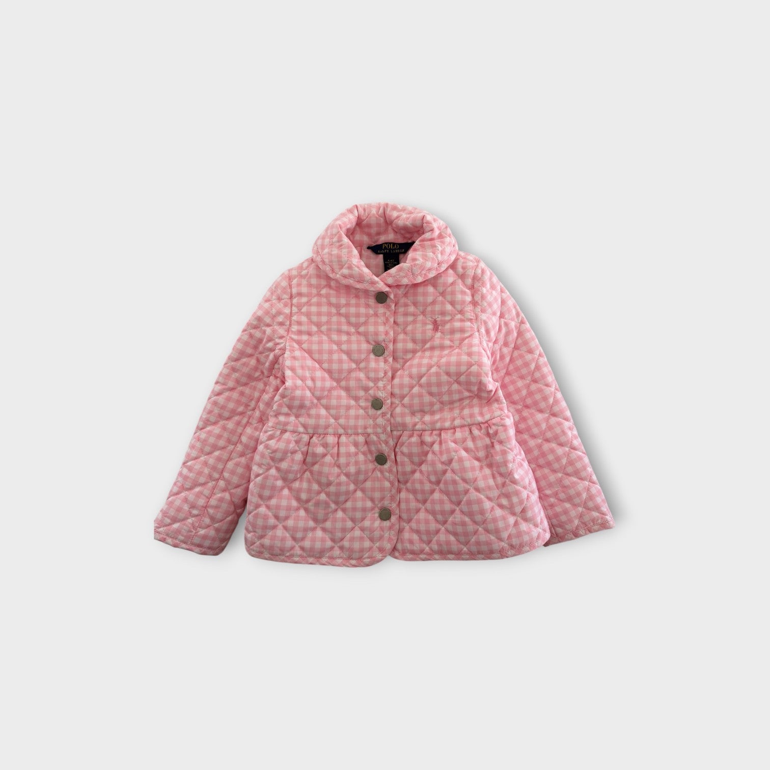 RL Gingham Puffer Jacket, Size 4
