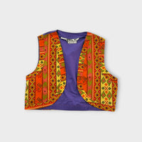 Vintage Kilim Pattern Vest, Size 7-8