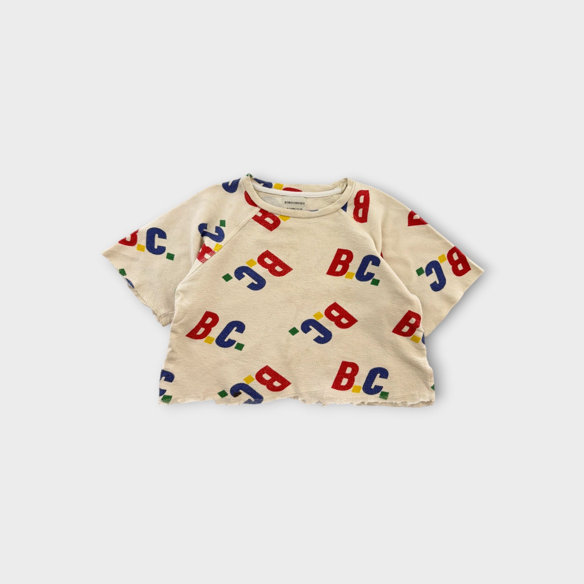 Bobo Choses Cream T-Shirt, Size 6-7