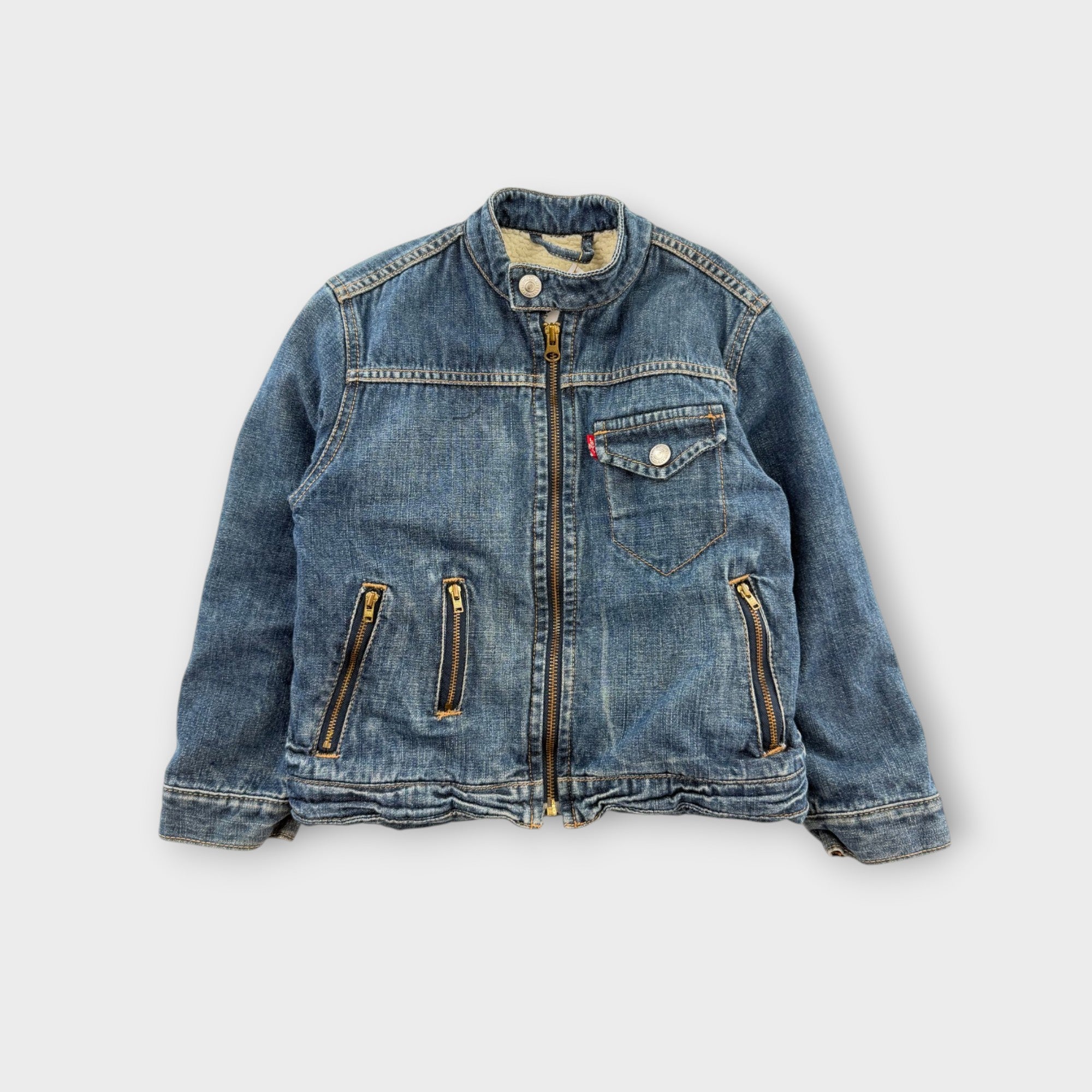 Vintage Levi's Sherpa-Lined Denim Jacket, Size 6