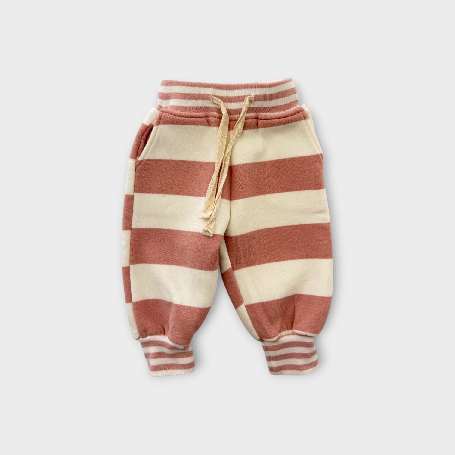 Cinnamon Baby Stripe Sweat Pants, Size 000