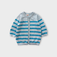 Seed Heritage Blue Stripe Knit Cardigan, Size 000
