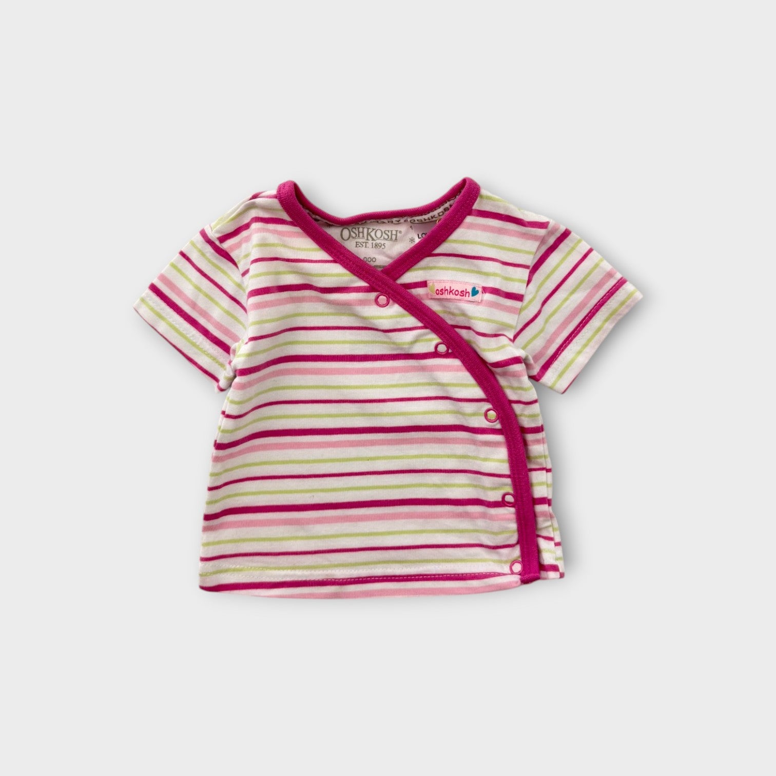 Retro Oshkosh Stripe Wrap Top, Size 000