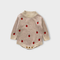 The Rest Knit Apple Romper, Size 000