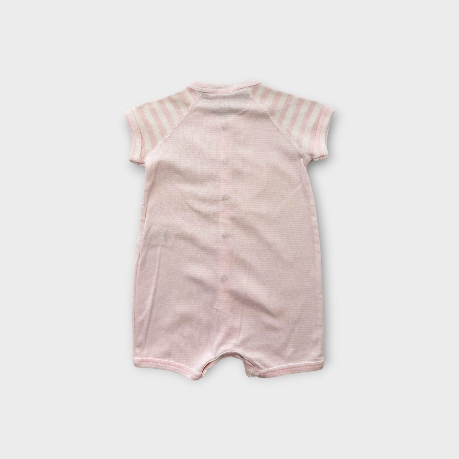 Petit Bateau Pink Stripe Onesie, Size 000