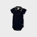 Petit Bateau Navy Polo Bodysuit, Size 000