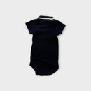 Petit Bateau Navy Polo Bodysuit, Size 000