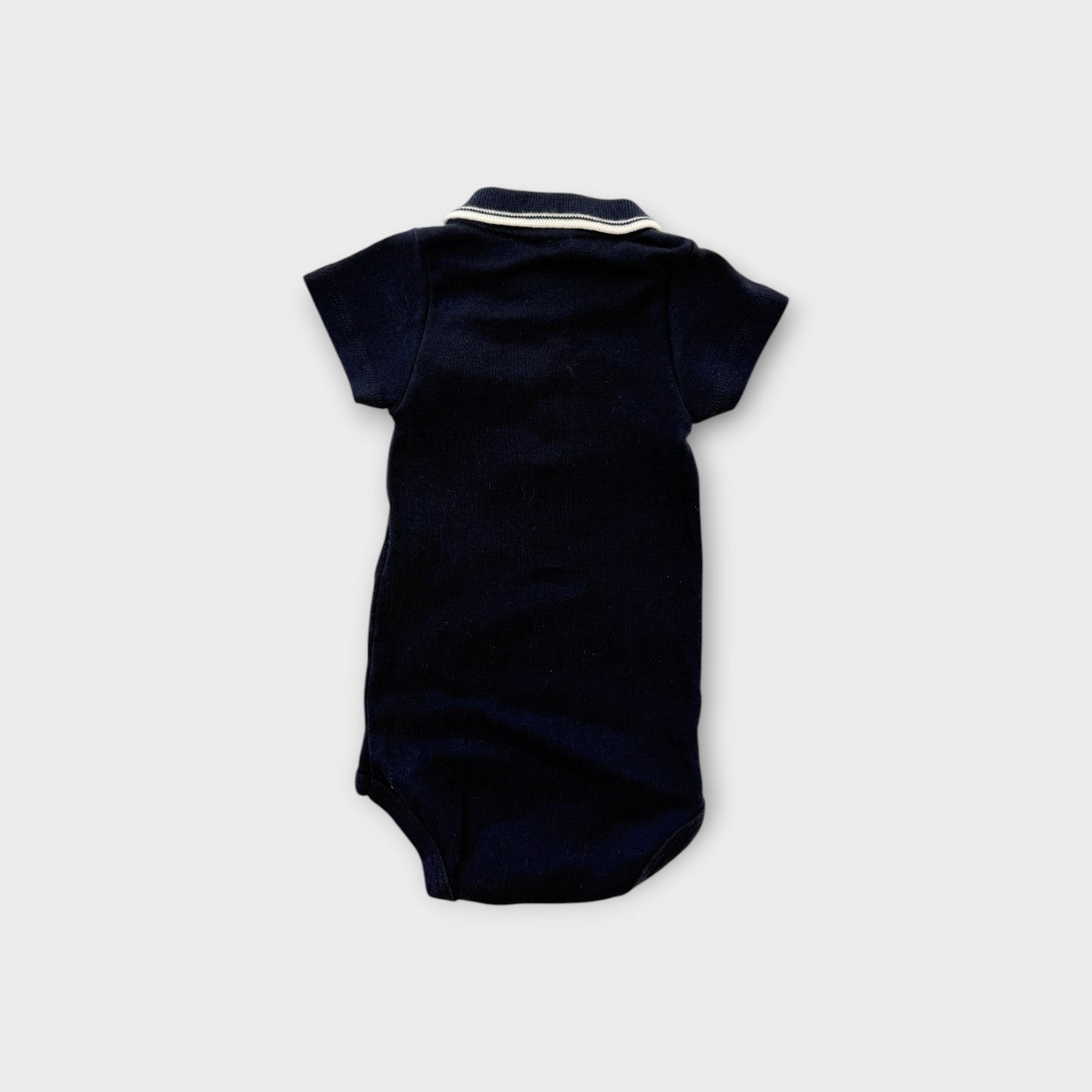 Petit Bateau Navy Polo Bodysuit, Size 000