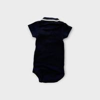 Petit Bateau Navy Polo Bodysuit, Size 000