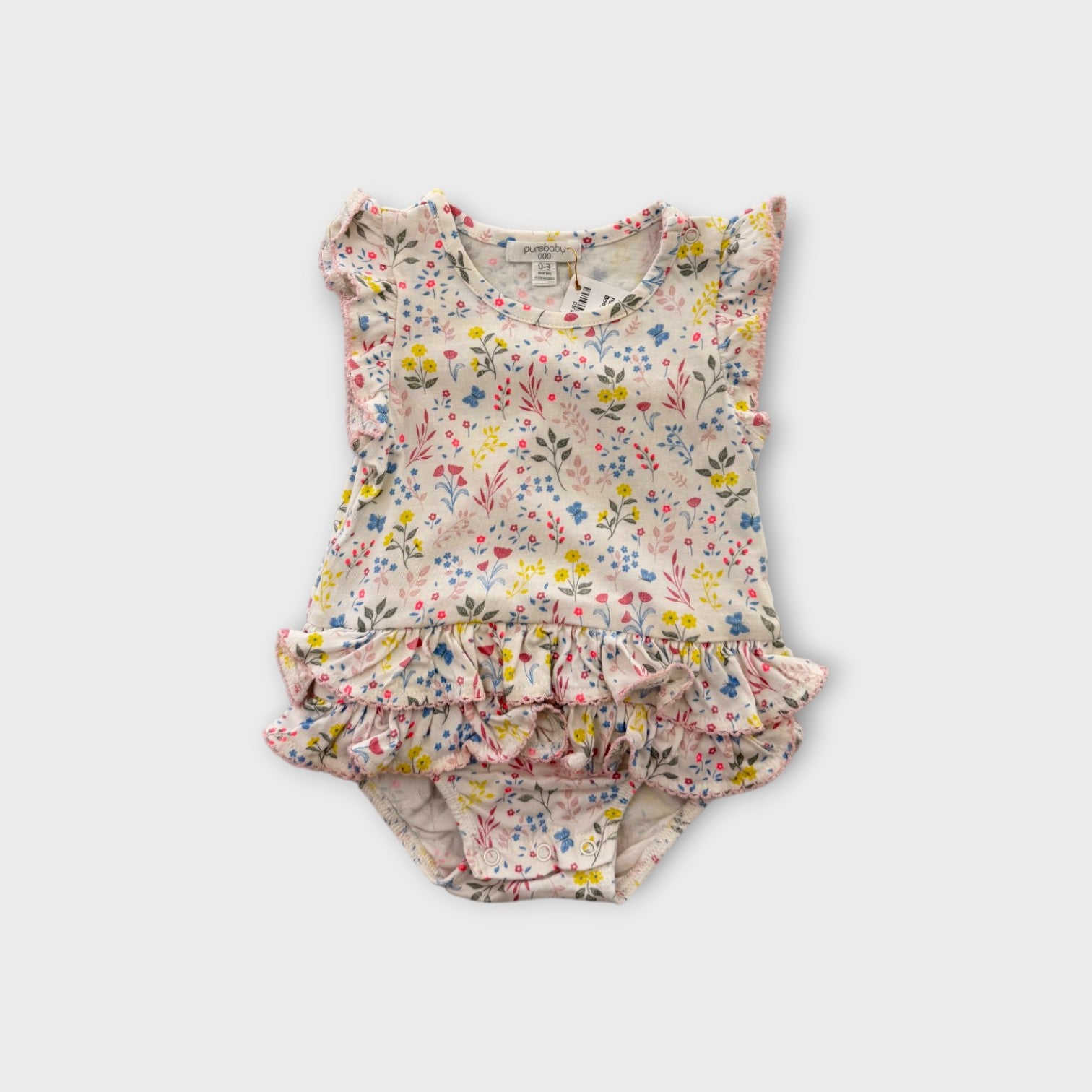 Purebaby Floral Romper, Size 000