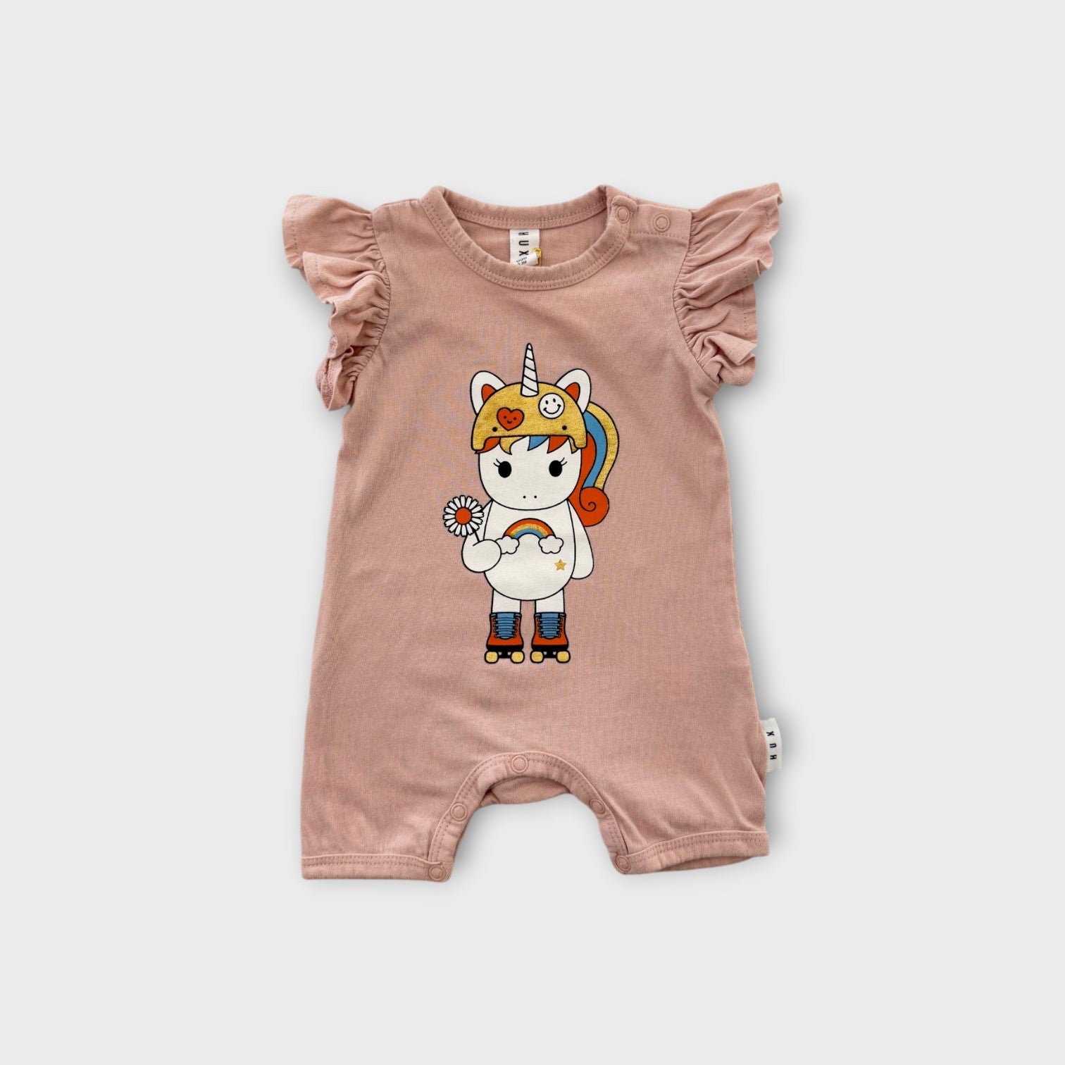 Hux Pink Roller Unicorn Onesie, Size 000