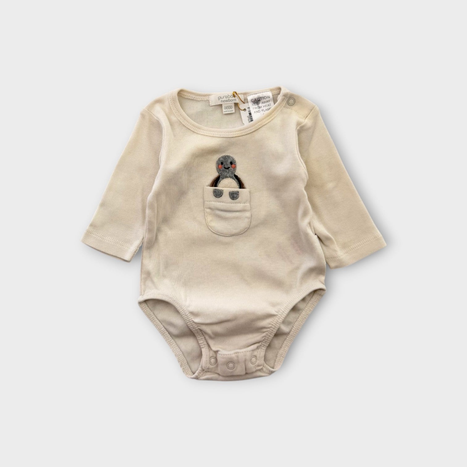 Purebaby Turtle Bodysuit, Size 0000