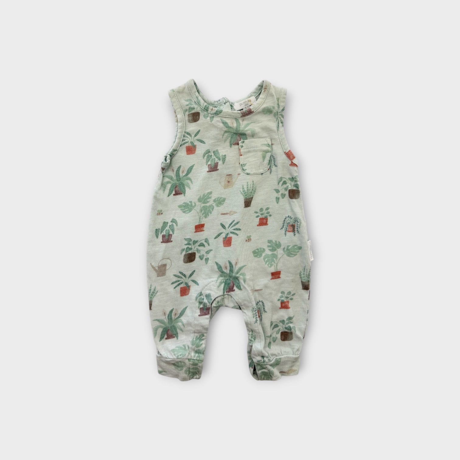Purebaby Garden Print Jumpsuit, Size 000