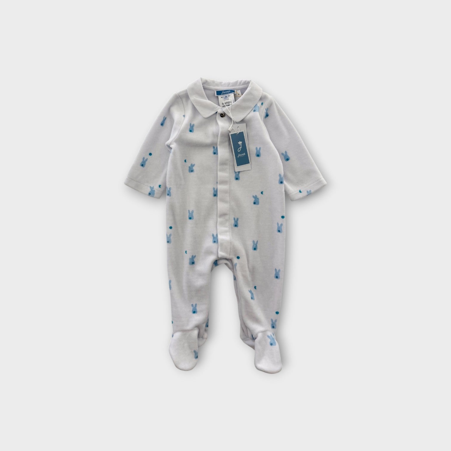 Jacadi Paris Velour Bunny Onesie, Size 000