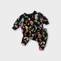 Phoenix and the Fox Animals Print Sweatsuit, Size 000