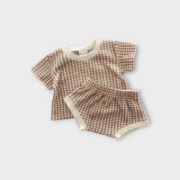 Mini Zali Grid Print Matching Set, Size 00
