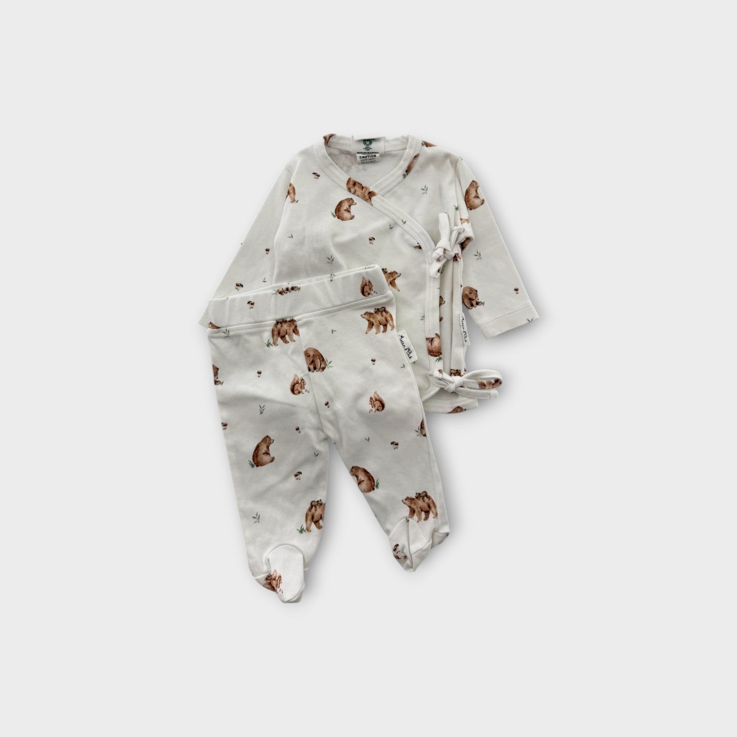 Aster & Oak Bear Print Set, Size 0000