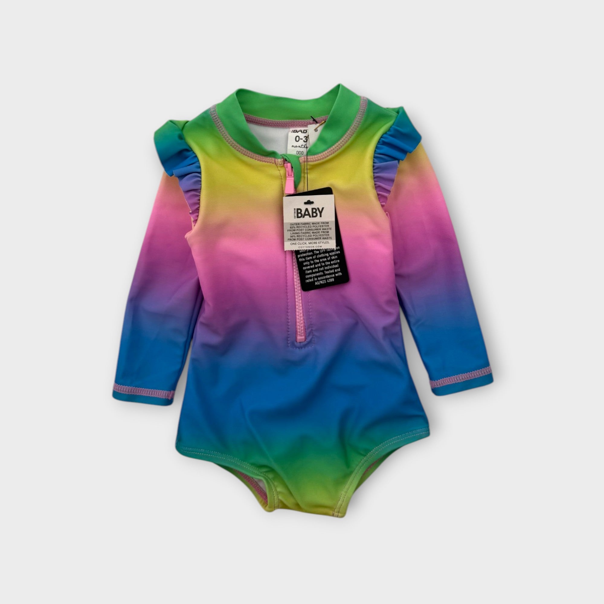 Rainbow Ombre Swimsuit, Size 000