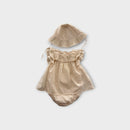 Chloe Embroidered Romper & Hat Set, Size 00