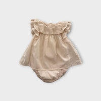 Chloe Embroidered Romper & Hat Set, Size 00