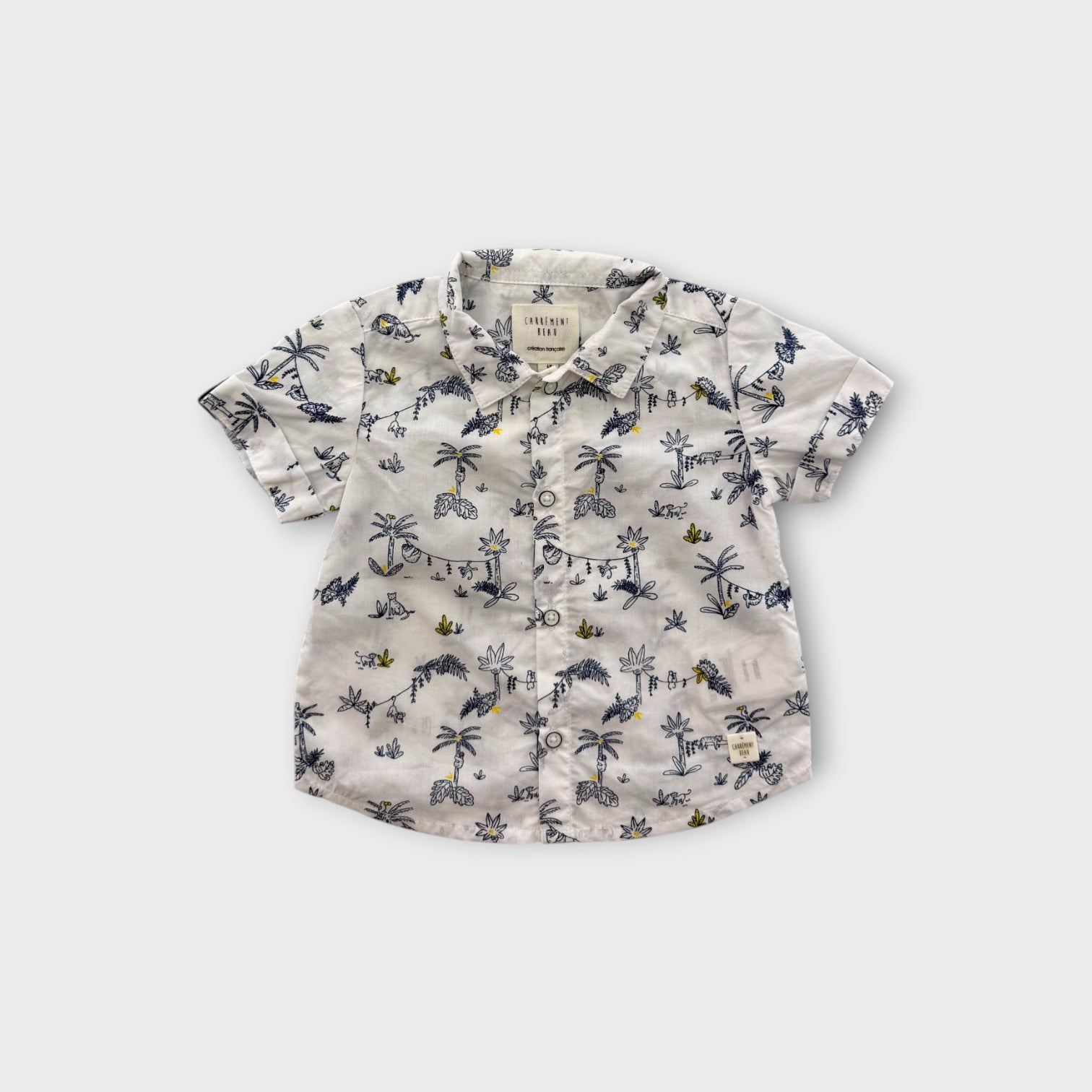 Jungle Palm Print Shirt, Size 00