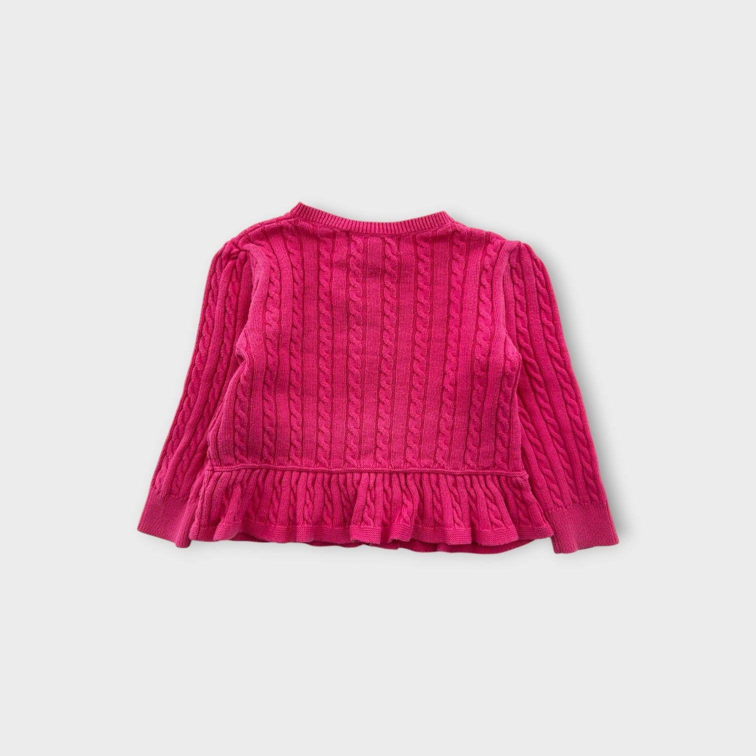 RL Pink Cable Knit Cardigan, Size 0