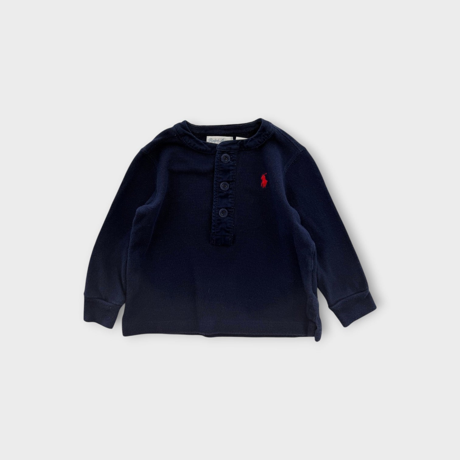 RL Navy Henley Long Sleeve, Size 00-0
