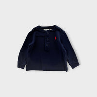 RL Navy Henley Long Sleeve, Size 00-0