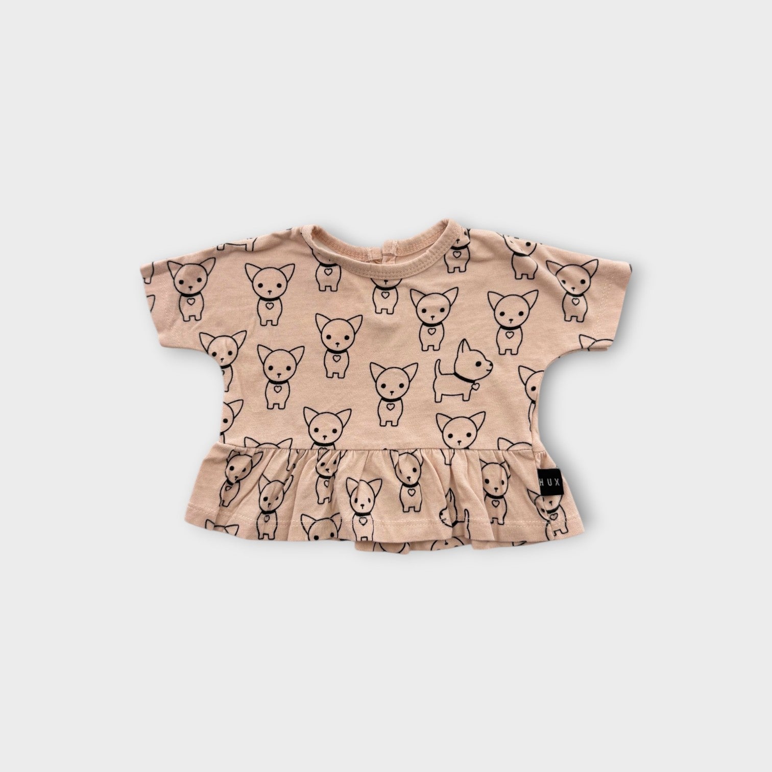 Hux Puppy Print Top, Size 00