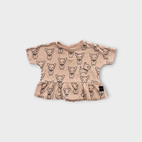 Hux Puppy Print Top, Size 00