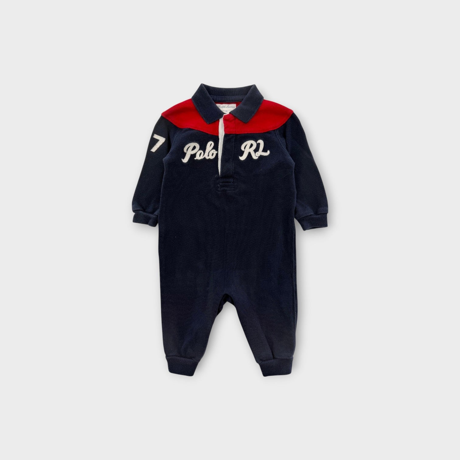 RL Polo Embroidered Onesie, Size 00