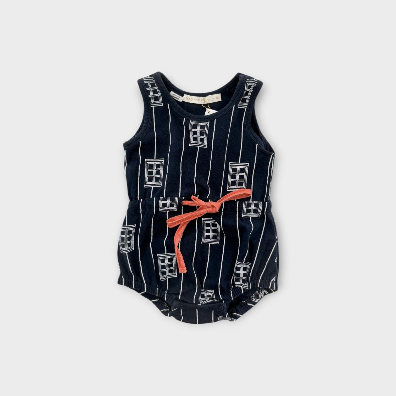 Mad About Mini House Print Romper, Size 00