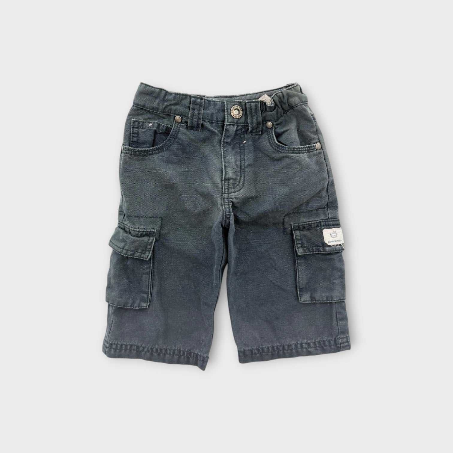 Retro Navy Cargo Pants, Size 0