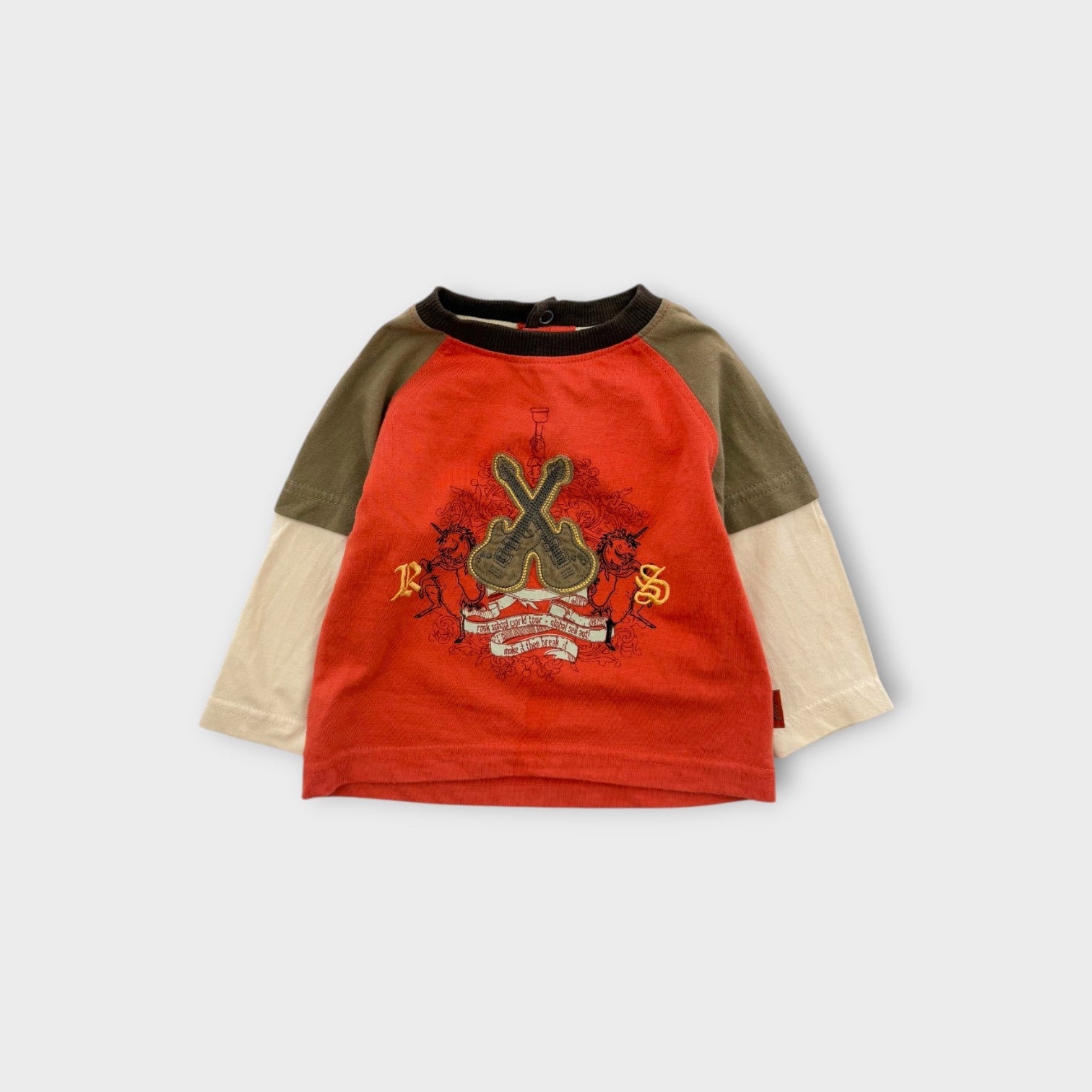Retro Pumpkin Patch Layered Long Sleeve, Size 00
