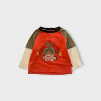Retro Pumpkin Patch Layered Long Sleeve, Size 00