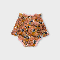 Floral Print Frill Bodysuit, Size 00