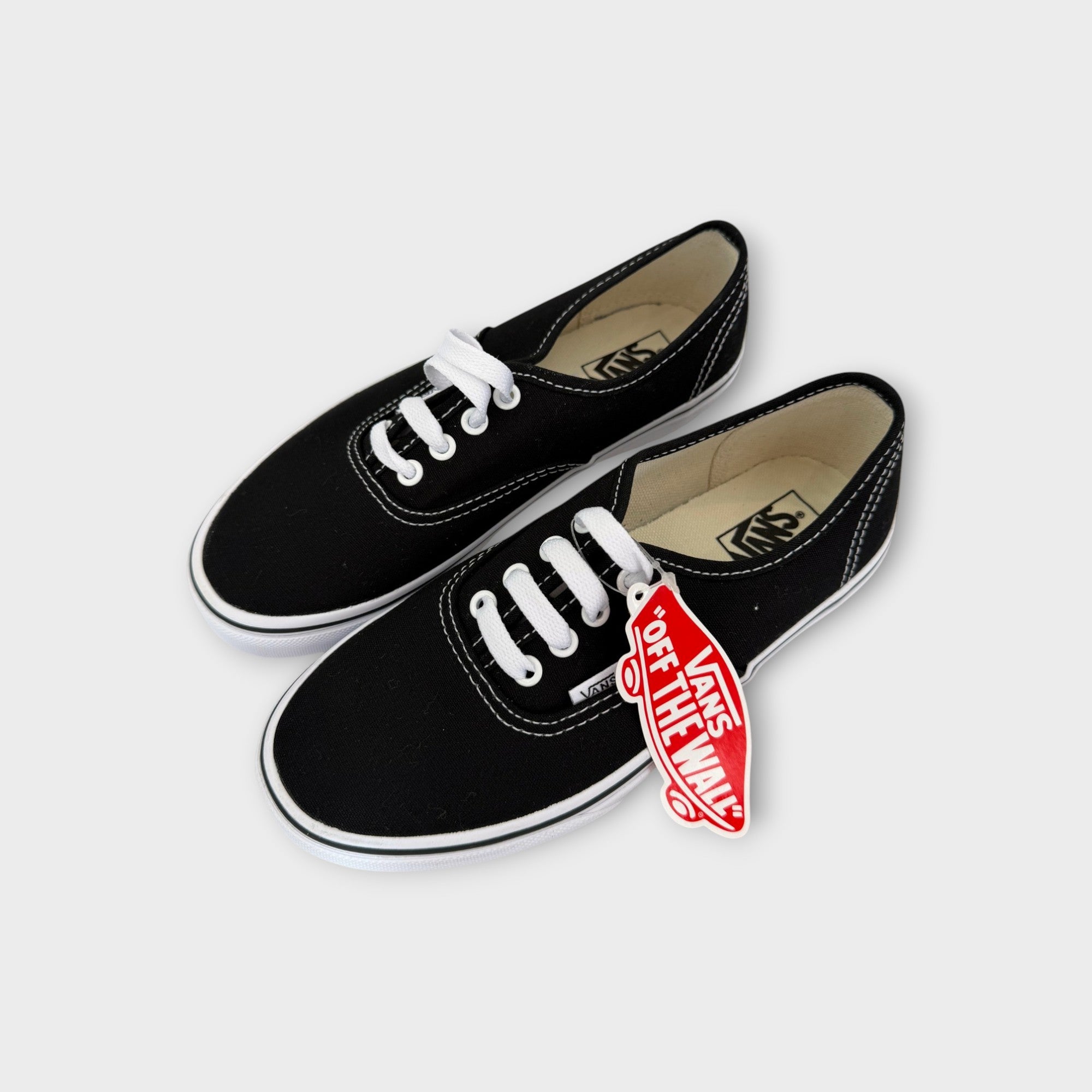 Vans Black & White Authentic Sneakers, Size EU 34