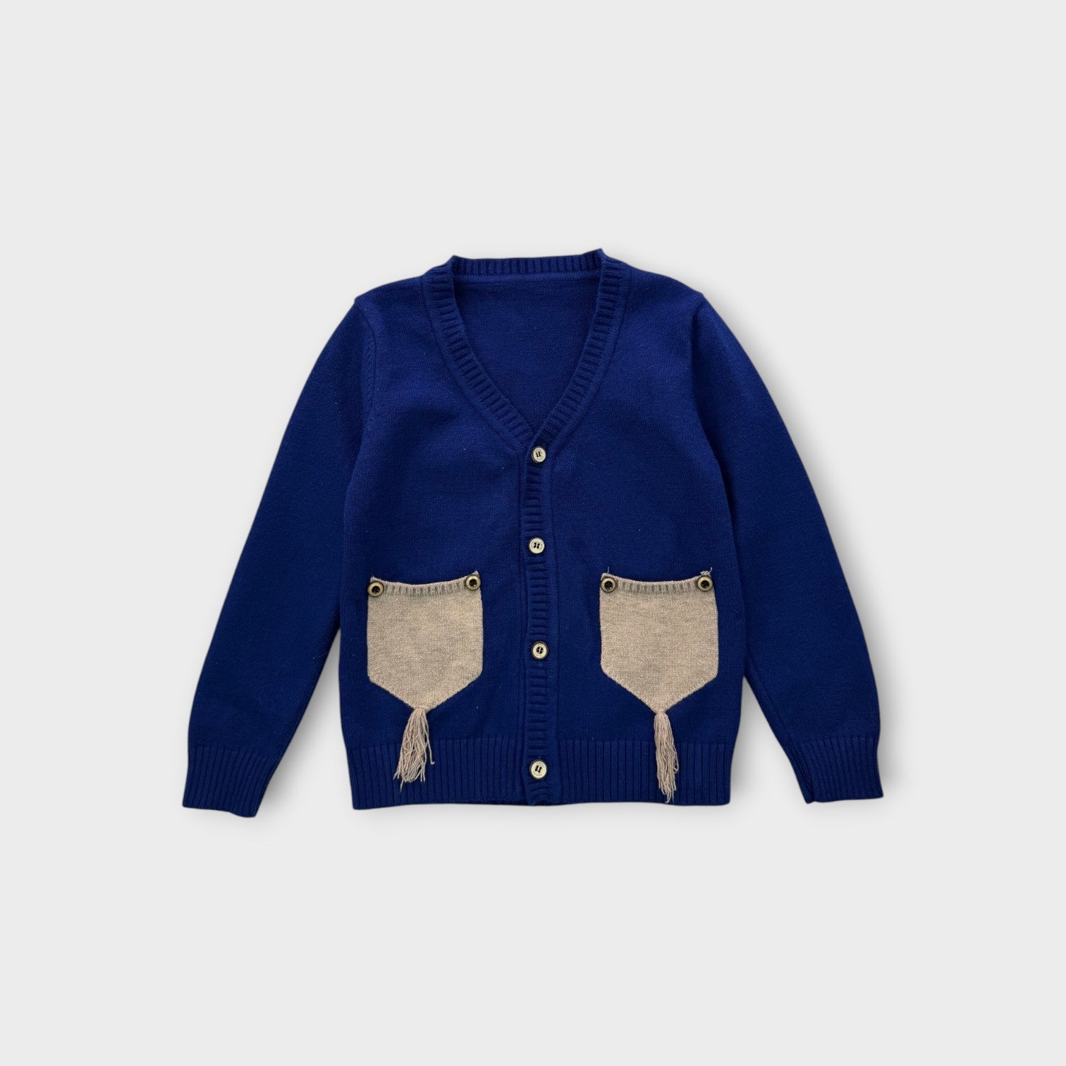 Knitted Blue Cardigan, Size 3