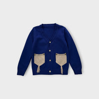 Knitted Blue Cardigan, Size 3