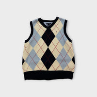 Tommy Hilfiger Argyle Vest, Size 7
