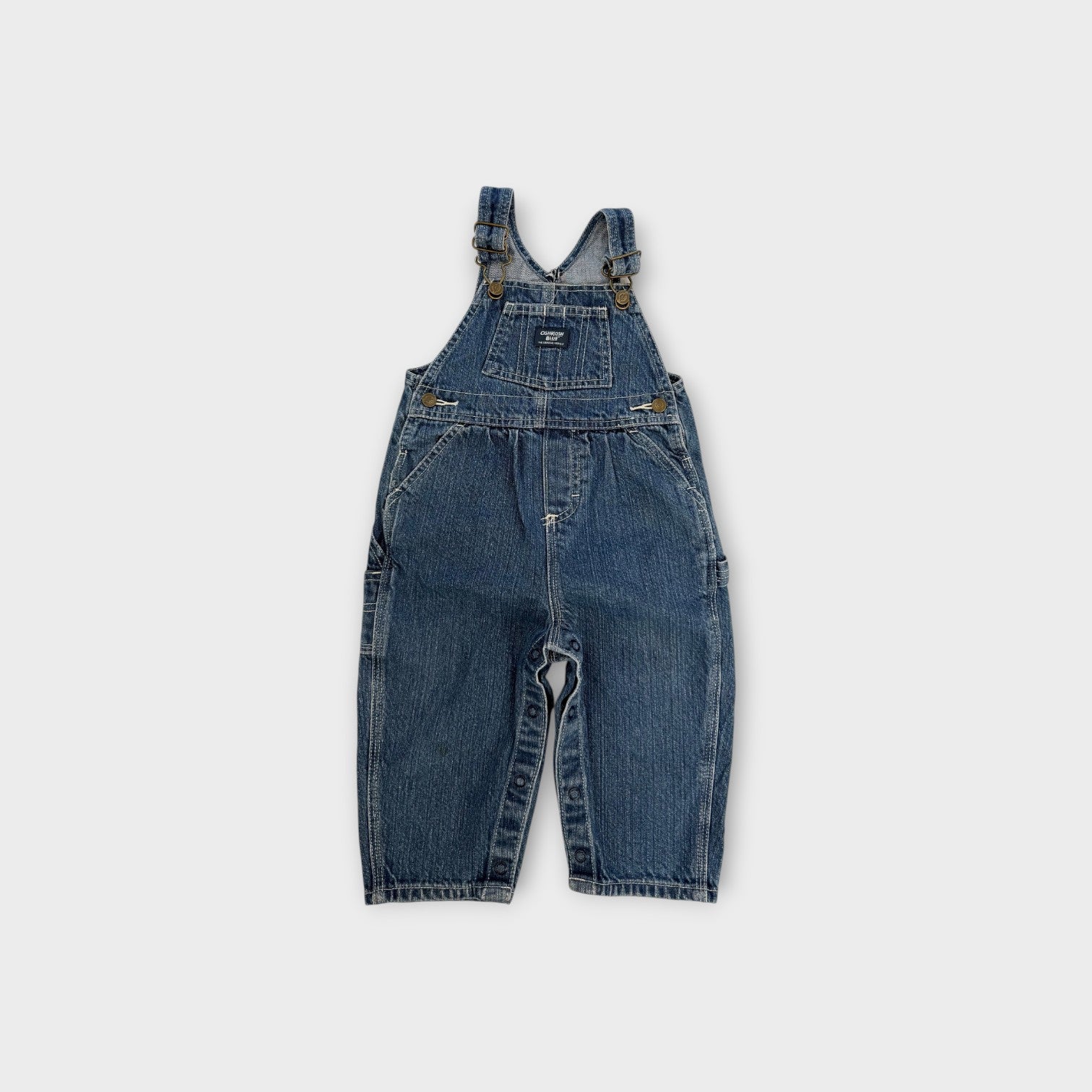 Vintage Oshkosh Blue Denim Overalls, Size 18m