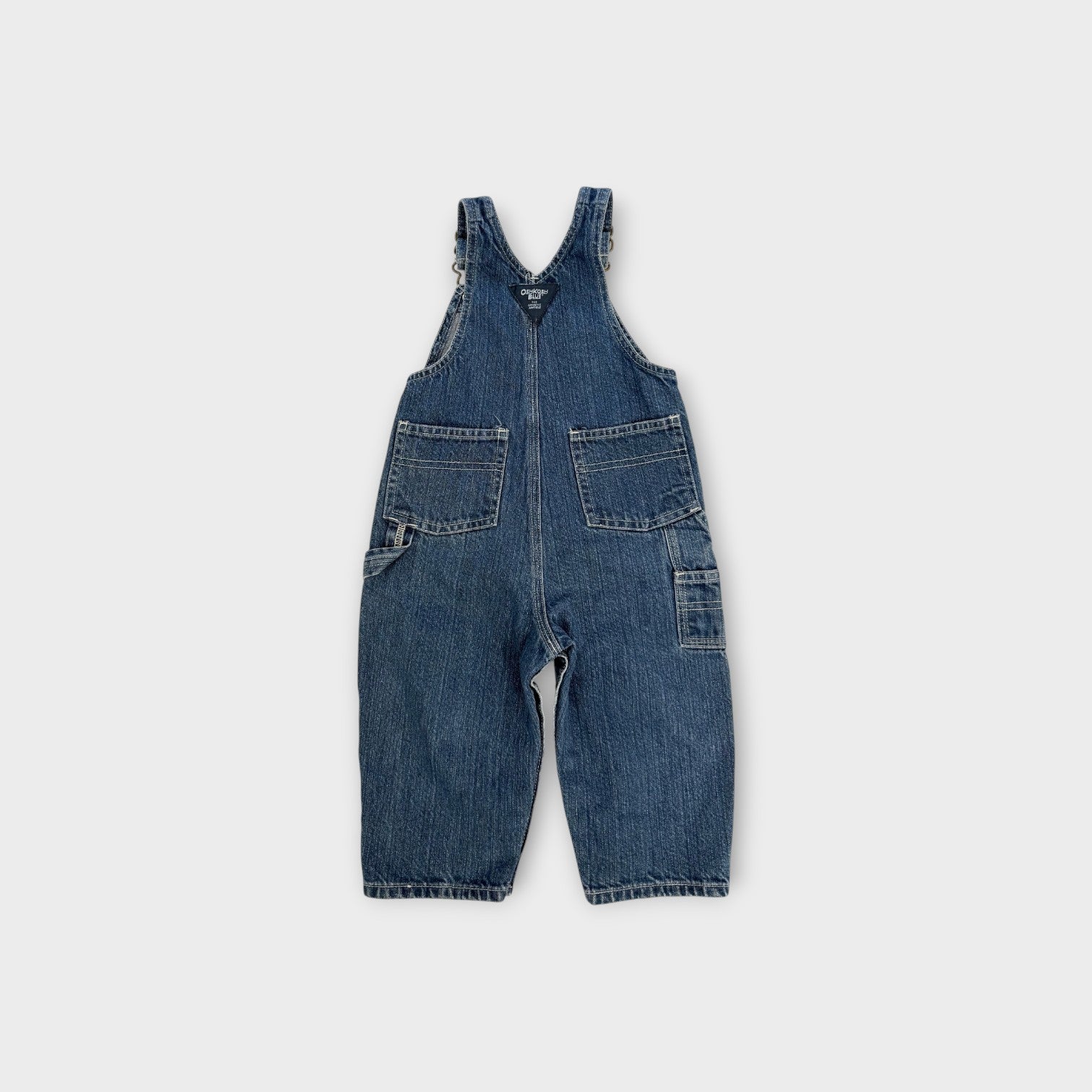 Vintage Oshkosh Blue Denim Overalls, Size 18m