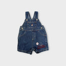 Retro Baseball Denim Overalls, Size 0