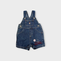 Retro Baseball Denim Overalls, Size 0