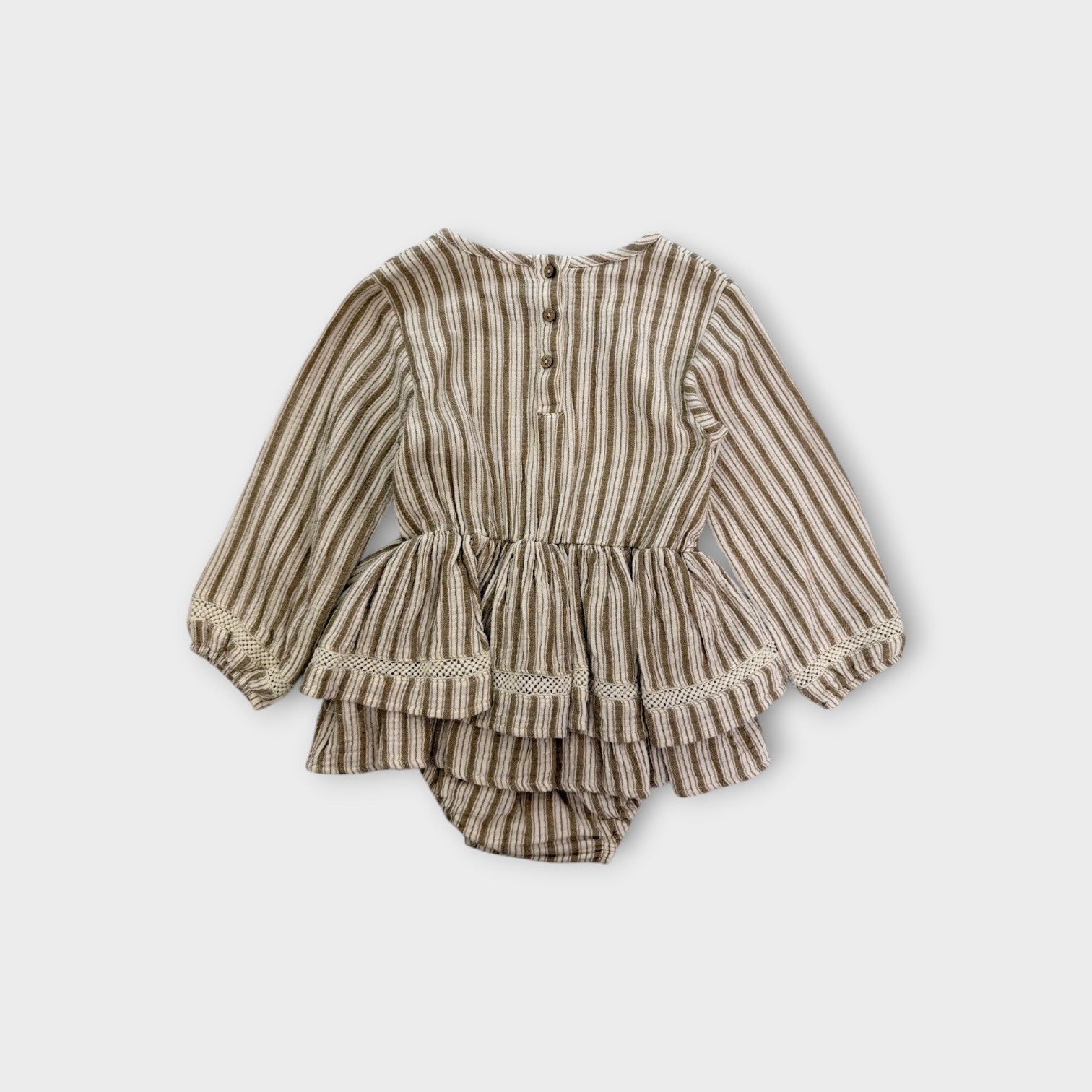 Quincy Mae Stripe Romper, Size 2