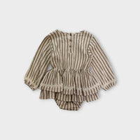 Quincy Mae Stripe Romper, Size 2