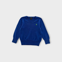 RL Blue V-Neck Jumper, Size 3